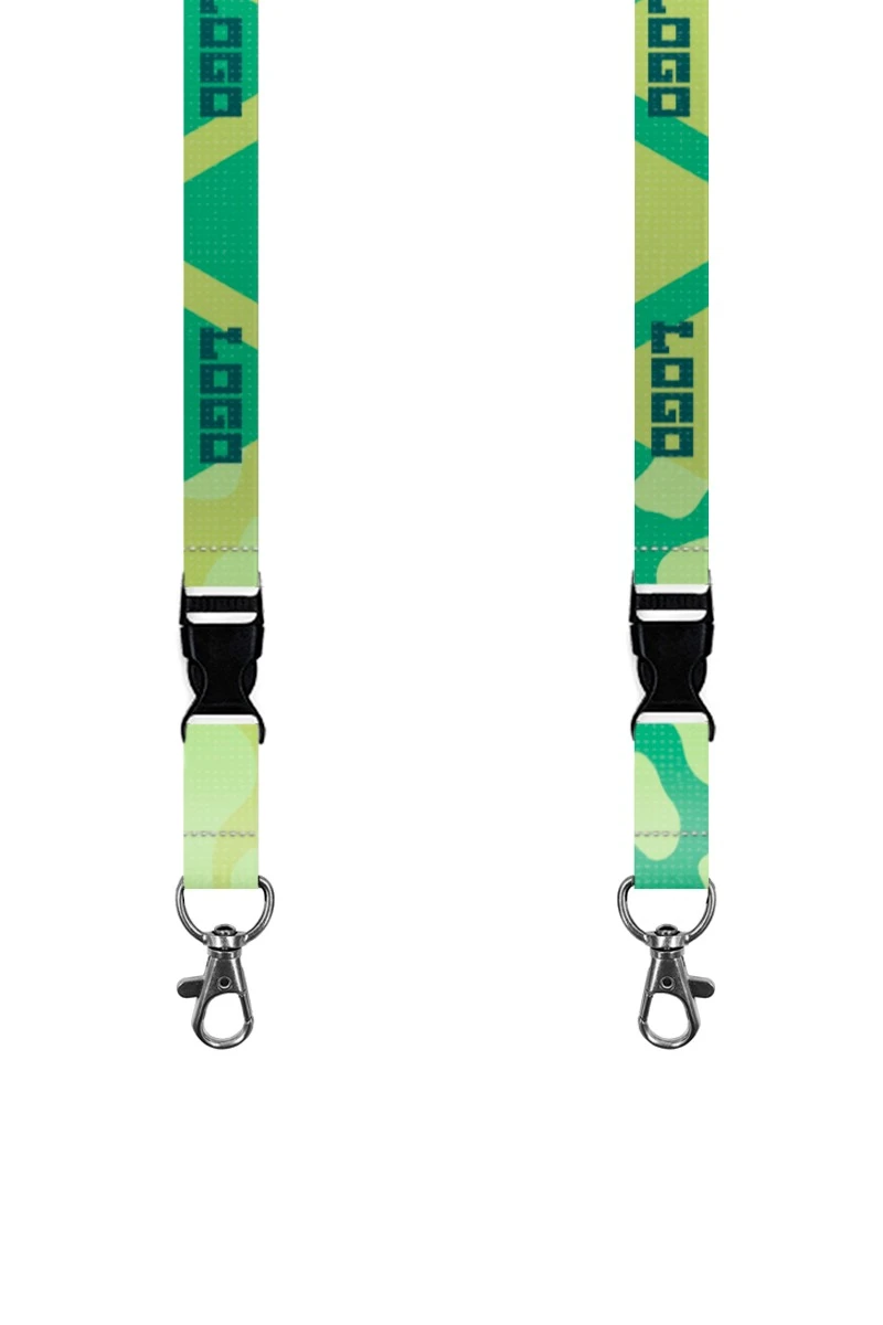 Купить ленту для бейджа блекаут ширина 2 см, с карабином-люкс и трезубцем, с печатью "Logo"