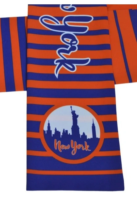 Шарф двухслойный легкий 15х120 см, с полной запечаткой "New York"#7 Шарф двухслойный легкий 15х120 см, с полной запечаткой "New York"#7