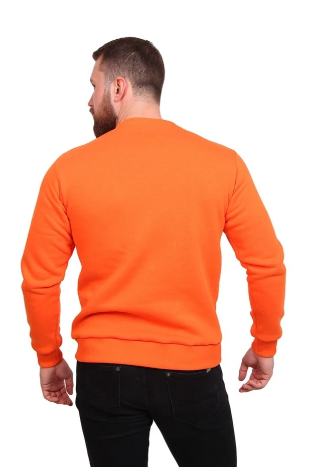 Свитшот Тревис из футера унисекс, однотонная оранжевая#1 Свитшот Тревис из футера унисекс, однотонная оранжевая#1