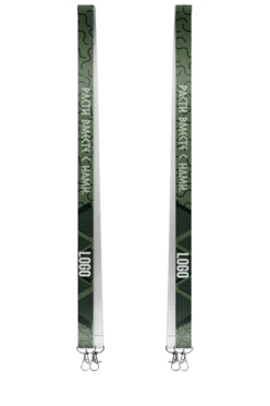 Купить ленту для бейджа блекаут ширина 2,5 см, с двумя карабинами-люкс, с печатью "Logo 4"