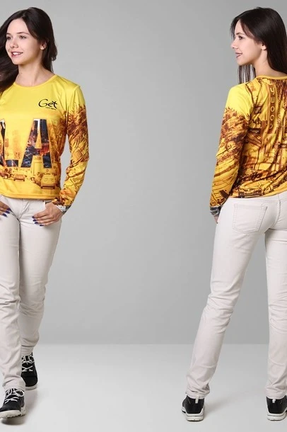 Купить лонгслив Гэлэкси Плюс женский "Get LA"