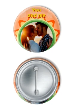Значок закатной диаметр 58 мм, с принтом "You and me"#2
