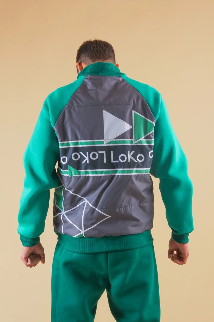 Толстовка Оскар из футера унисекс, с частичной запечаткой "Emerald"#3