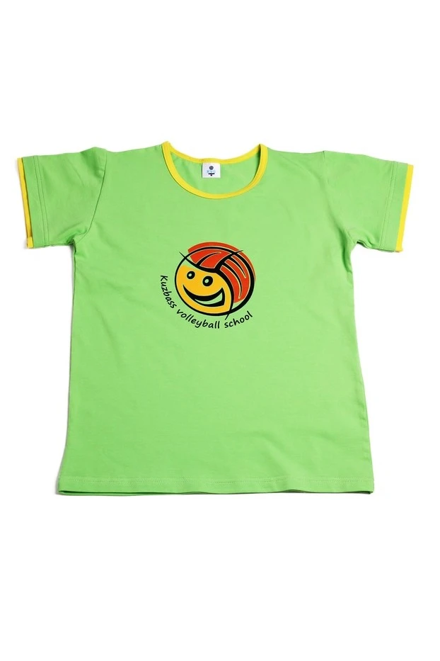 Футболка Атлетик детская однотонная салатовая (хлопок)#1 Футболка Атлетик детская однотонная салатовая (хлопок)#1