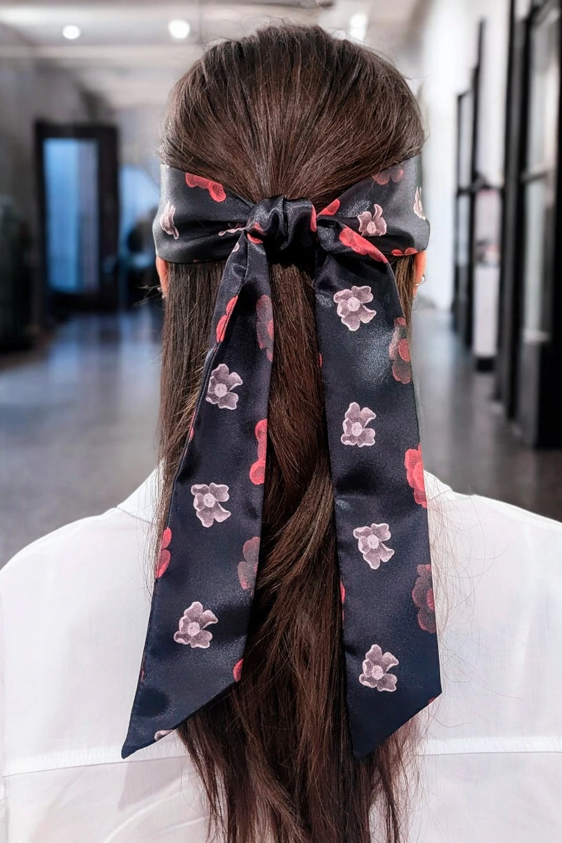 Шарф-платок Твилли двухслойный 5х130 см, с полной запечаткой#3