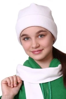Купить шапку флисовую детскую белую