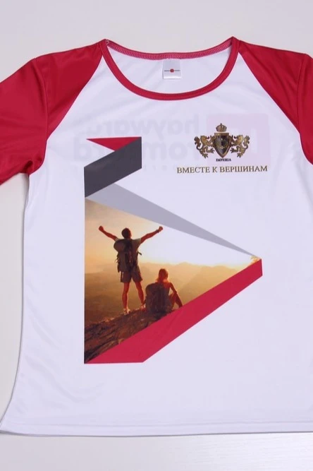 Футболка Гэлэкси женская из примы с полной запечаткой "Together to the top"#3