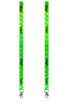 Купить ленту для бейджа блекаут ширина 2 см, с карабином-люкс, с печатью "Light green"