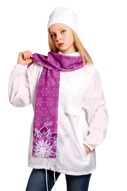 Шарф однослойный утепленный 15х150 см, с полной запечаткой "Yoga"#3 Шарф однослойный утепленный 15х150 см, с полной запечаткой "Yoga"#3