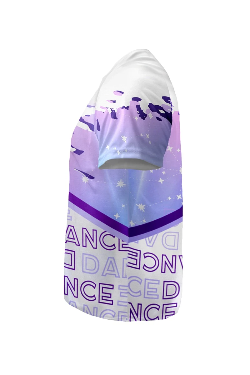 Футболка Спэйс V-ворот унисекс из ложной сетки с полной запечаткой "Dance"#1 Футболка Спэйс V-ворот унисекс из ложной сетки с полной запечаткой "Dance"#1