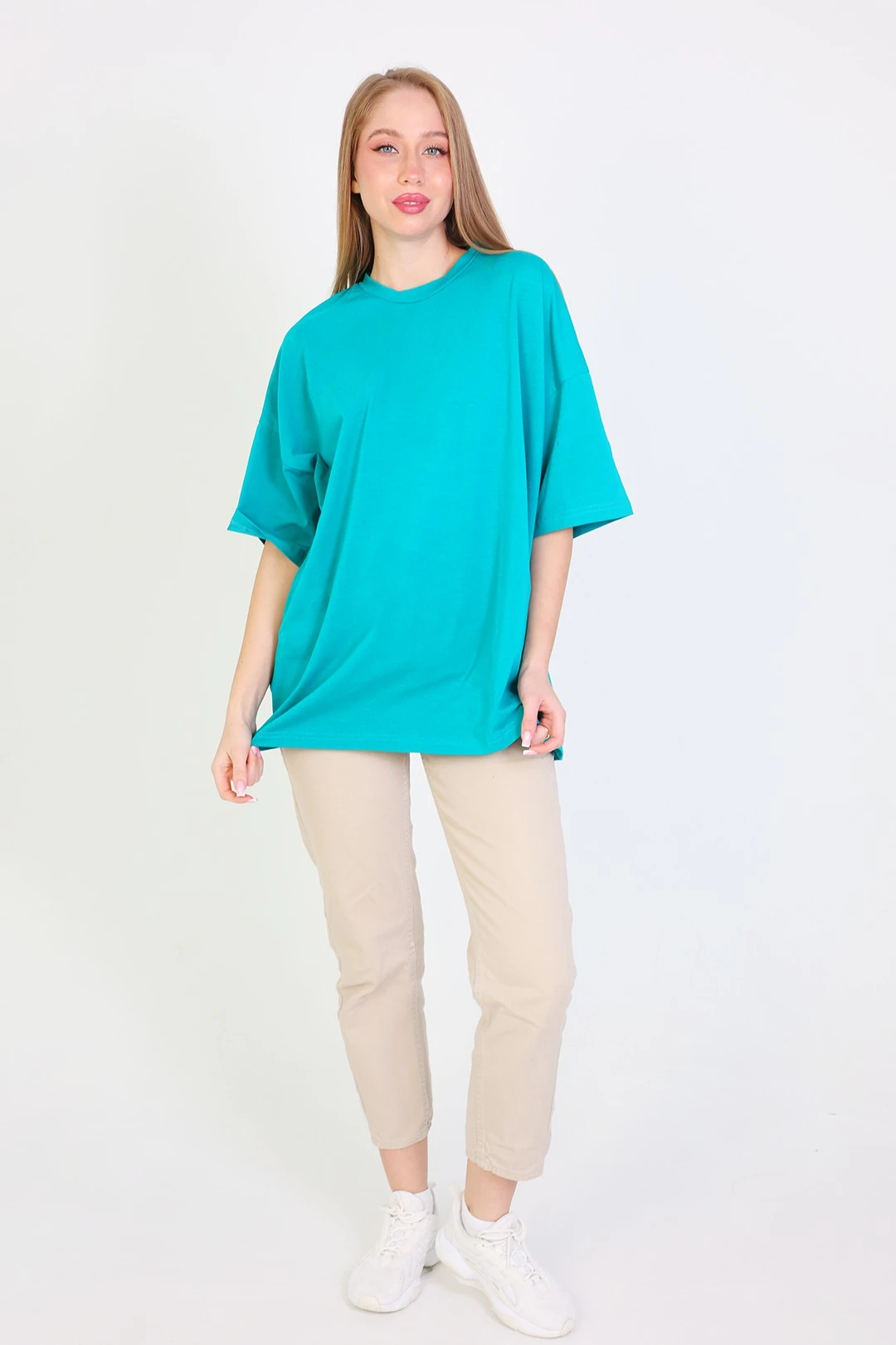 Футболка Ричмонд оверсайз унисекс однотонная (хлопок), бирюзовая#1 Футболка Ричмонд оверсайз унисекс однотонная (хлопок), бирюзовая#1