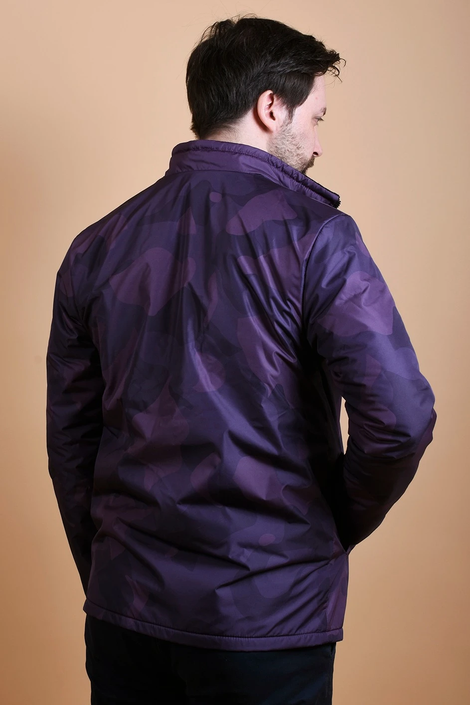 Куртка Бриз без капюшона на флисе унисекс, с полной запечаткой "Purple"#1 Куртка Бриз без капюшона на флисе унисекс, с полной запечаткой "Purple"#1