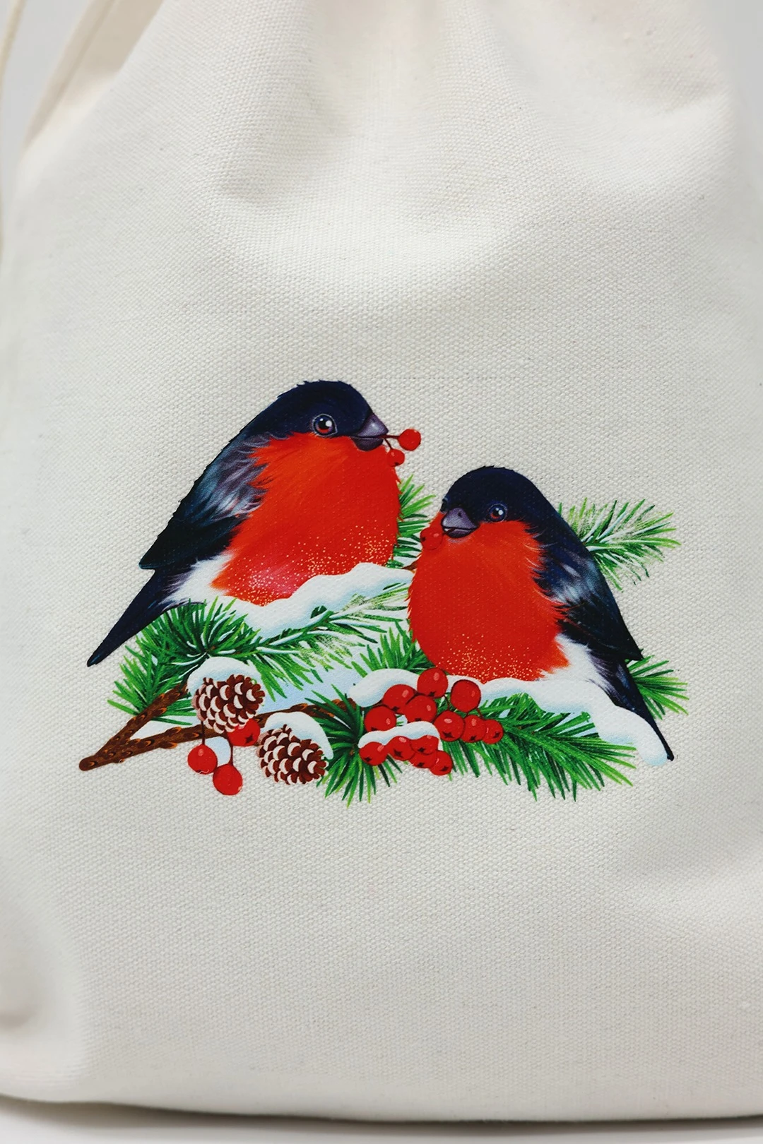 Мешочек из канваса 20х30 см "Bullfinches"#1