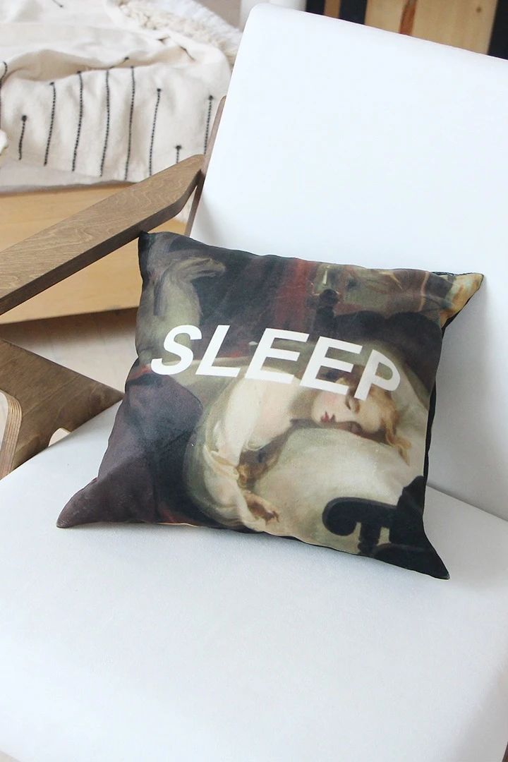 Купить подушку 30х30 см, с принтом "Some sleep"