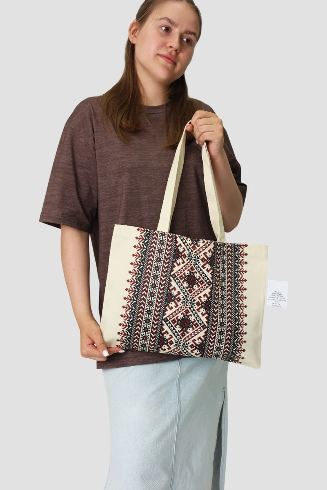 Сумка Комби из греты 40х30 см, с принтом на двух сторонах "Pattern diamonds"#1