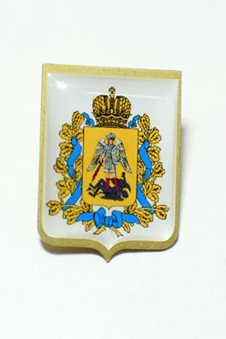Значок заливной Герб 30х22 мм, с печатью#1