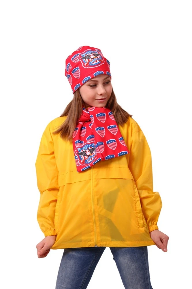 Шарф двухслойный утепленный 15х100 см, с полной запечаткой "USA"#2 Шарф двухслойный утепленный 15х100 см, с полной запечаткой "USA"#2