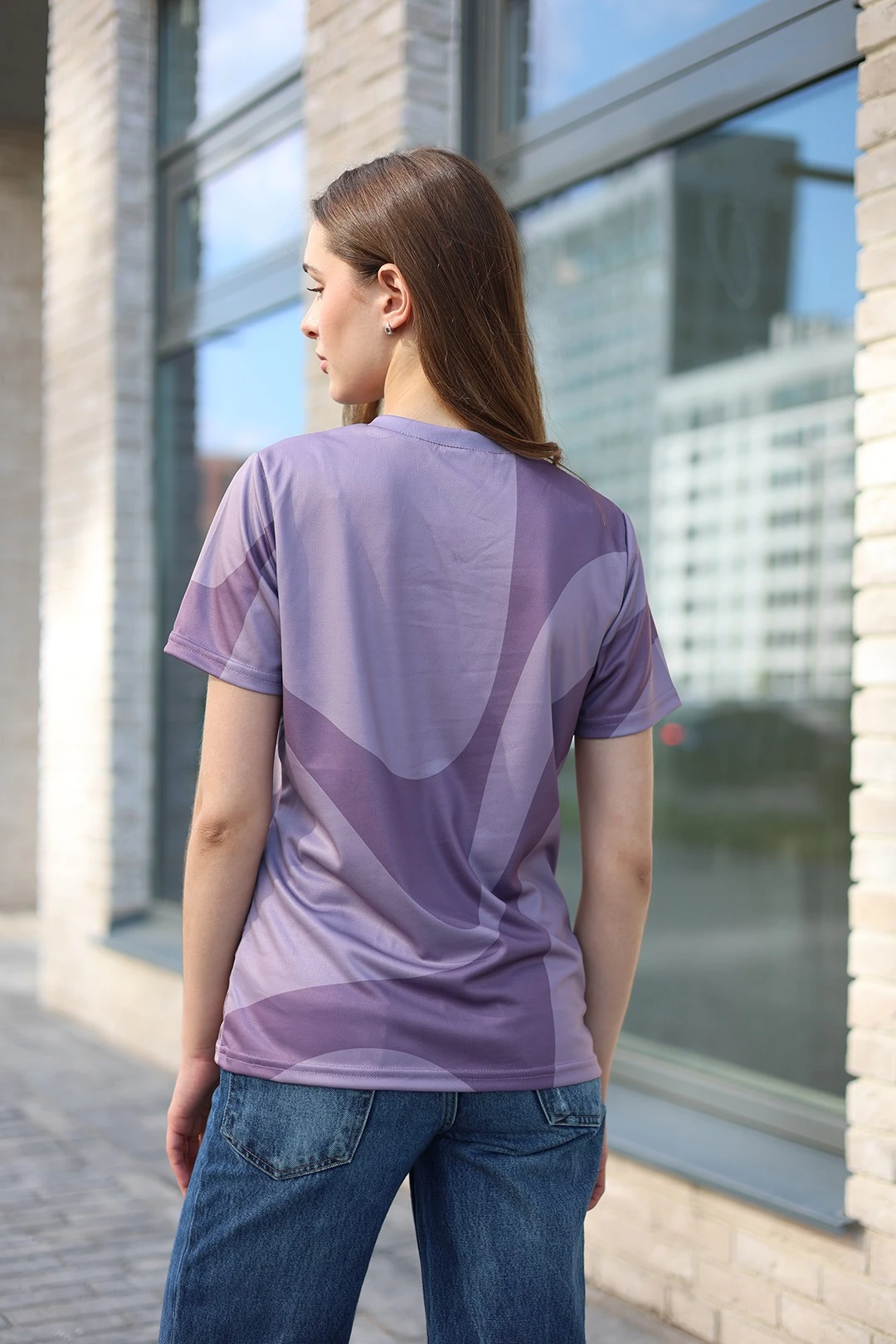 Футболка Гэлэкси V-ворот женская из примы с полной запечаткой "Bellami"#4