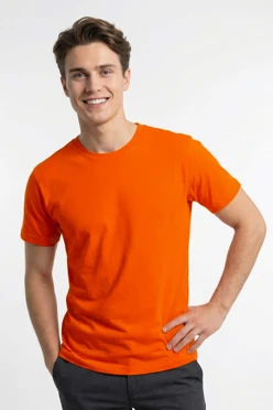 Купить футболку Ампир унисекс, однотонную оранжевую (хлопок)