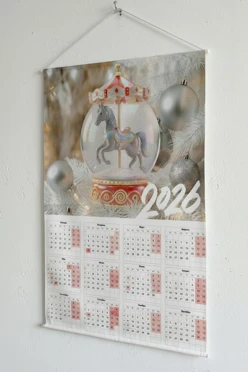 Календарь из полиэстера 50х75 см, клемм-шина 8 мм#1