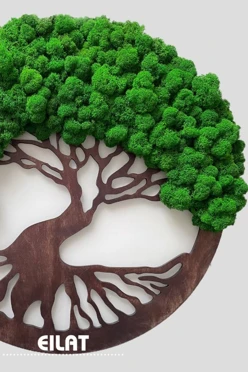 Панно "Дерево жизни" со мхом, 40х40 см