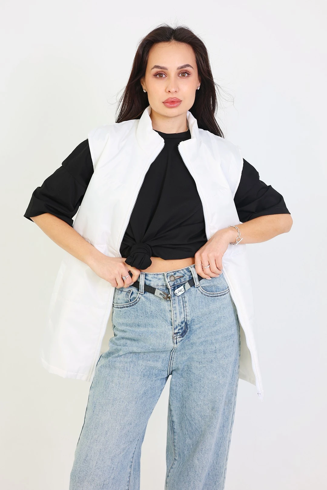 Жилет Оливер унисекс, однотонный белый#3