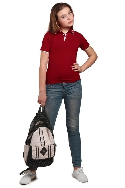 Купить футболку поло Лайн детскую красную