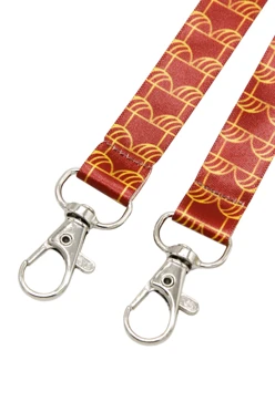 Лента для бейджа атлас люкс ширина 1,5 см, с двумя карабинами, с печатью#1