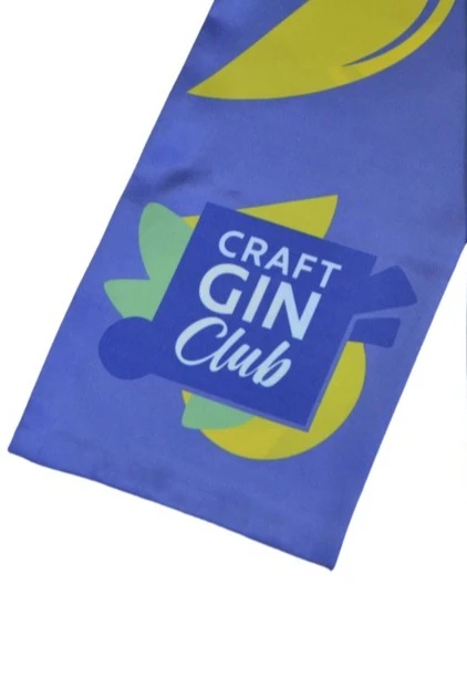 Шарф двухслойный легкий 20х120 см, с полной запечаткой "Craft GIN Club"#6
