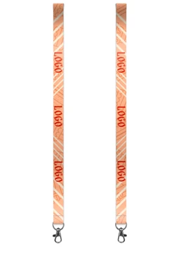 Купить ленту для бейджа атлас ширина 2,5 см, с карабином-люкс, с печатью "Logo"