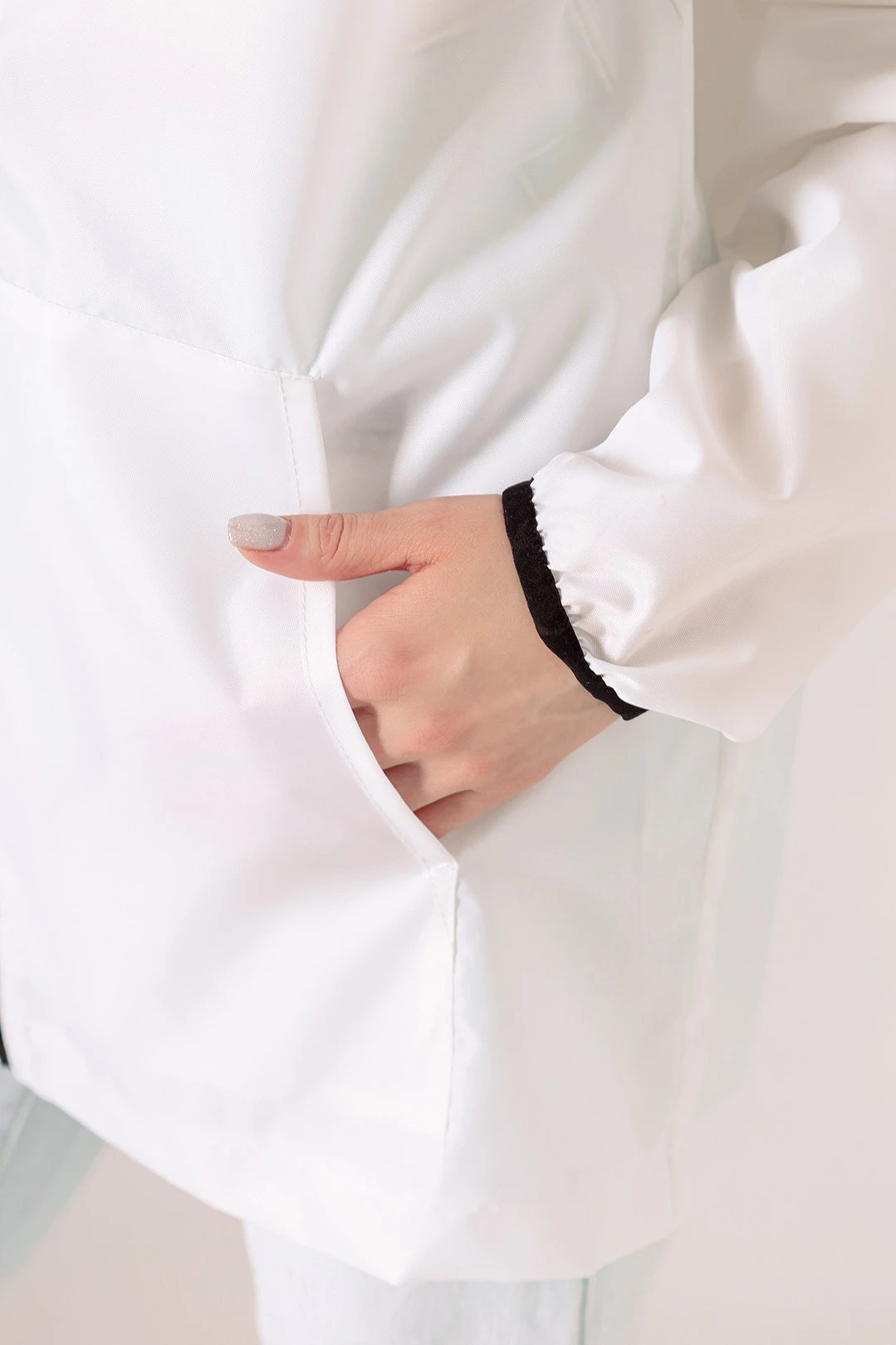 Ветровка Арчи унисекс, однотонная белая#5