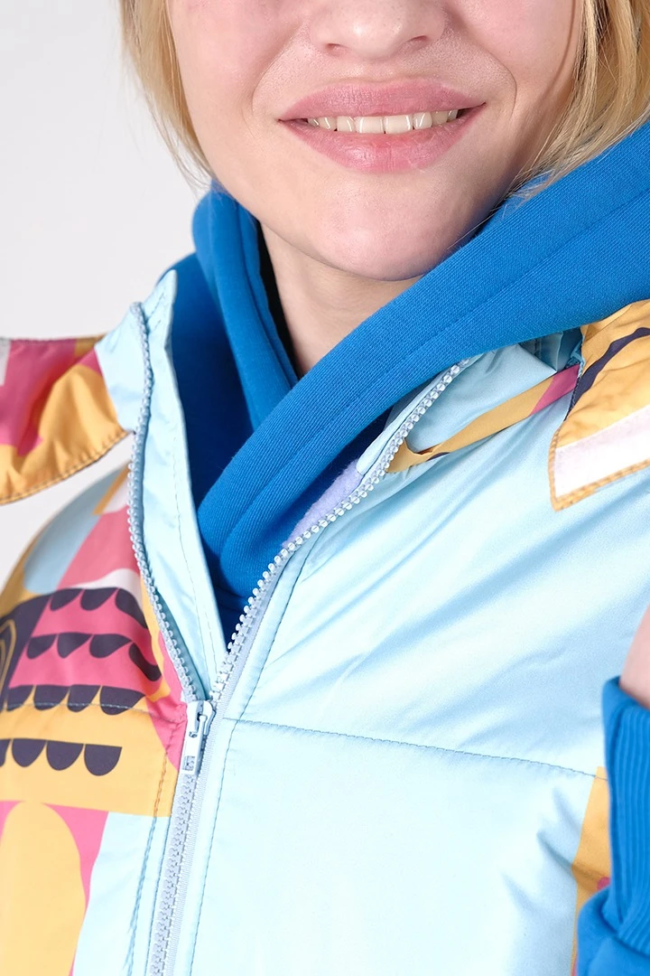 Жилет Диего на синтепоне с капюшоном унисекс, с полной запечаткой "Team"#2