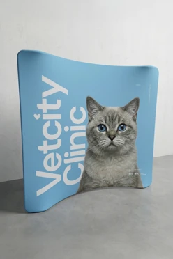 Мобильный тканевый стенд "Фрейм", изогнутая дуга, 250х230 см#1