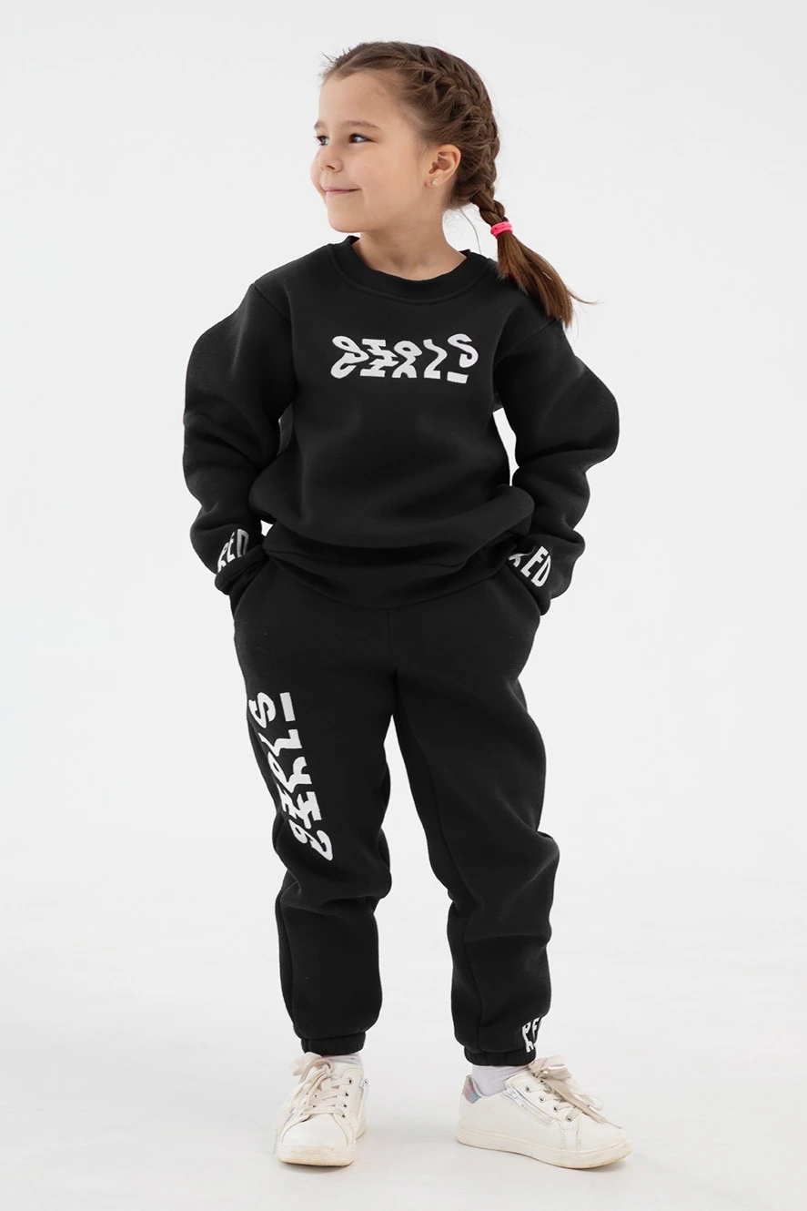 Купить свитшот Тревис из футера детский, однотонный черный