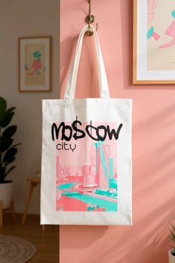 Купить сумку Румми из канваса 25х35 см, с принтом "Moscow city"