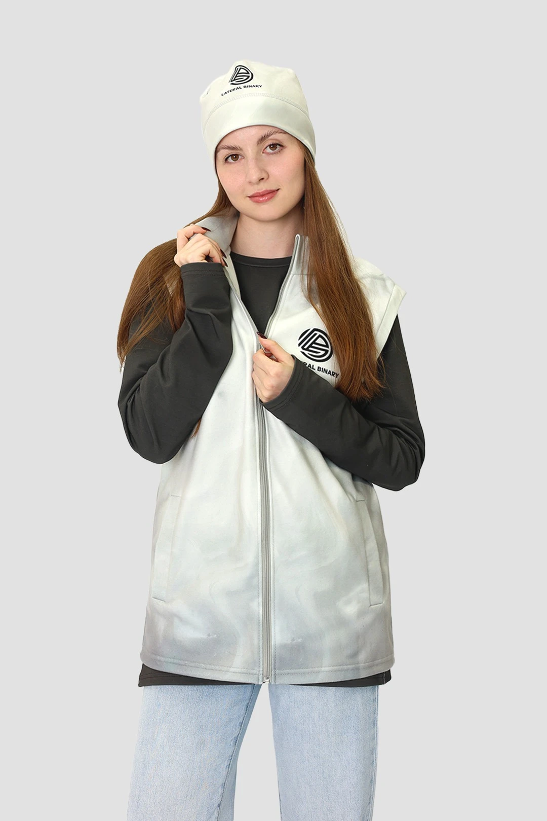 Жилет Джон флисовый без подклада унисекс, с полной запечаткой "Later Binary"#2 Жилет Джон флисовый без подклада унисекс, с полной запечаткой "Later Binary"#2