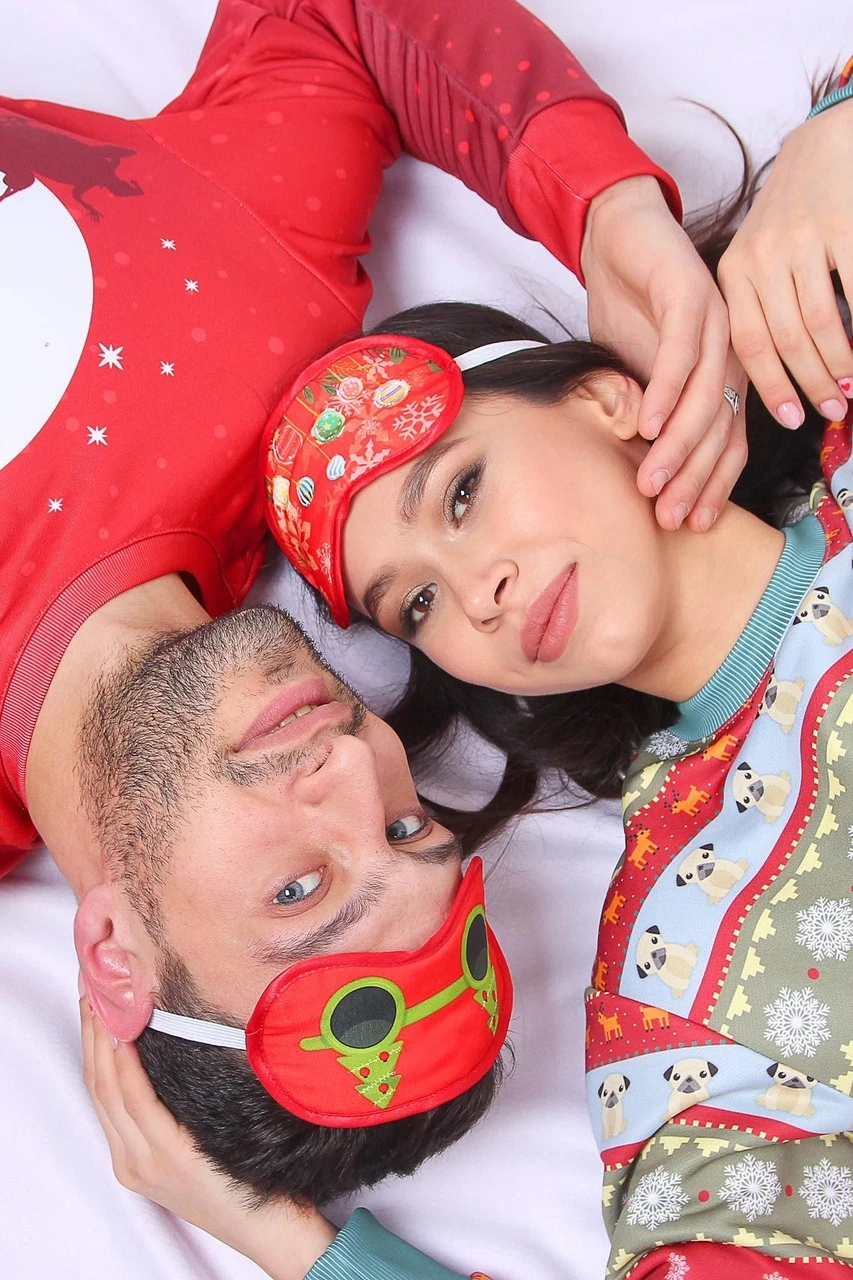 Маска для сна с принтом "Christmas tree decorations"#6