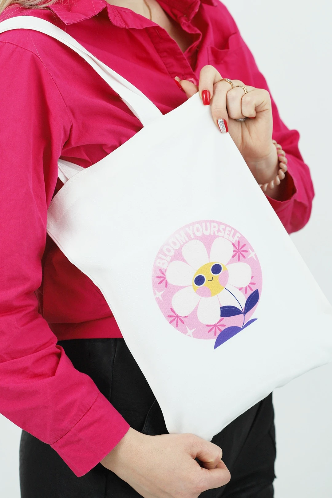 Купить сумку Румми из канваса 25х35 см, печать с одной стороны "Ромашка"