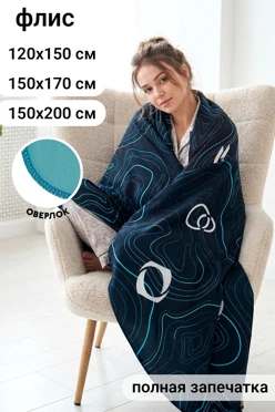 Купить плед Палитра флисовый, с полной запечаткой