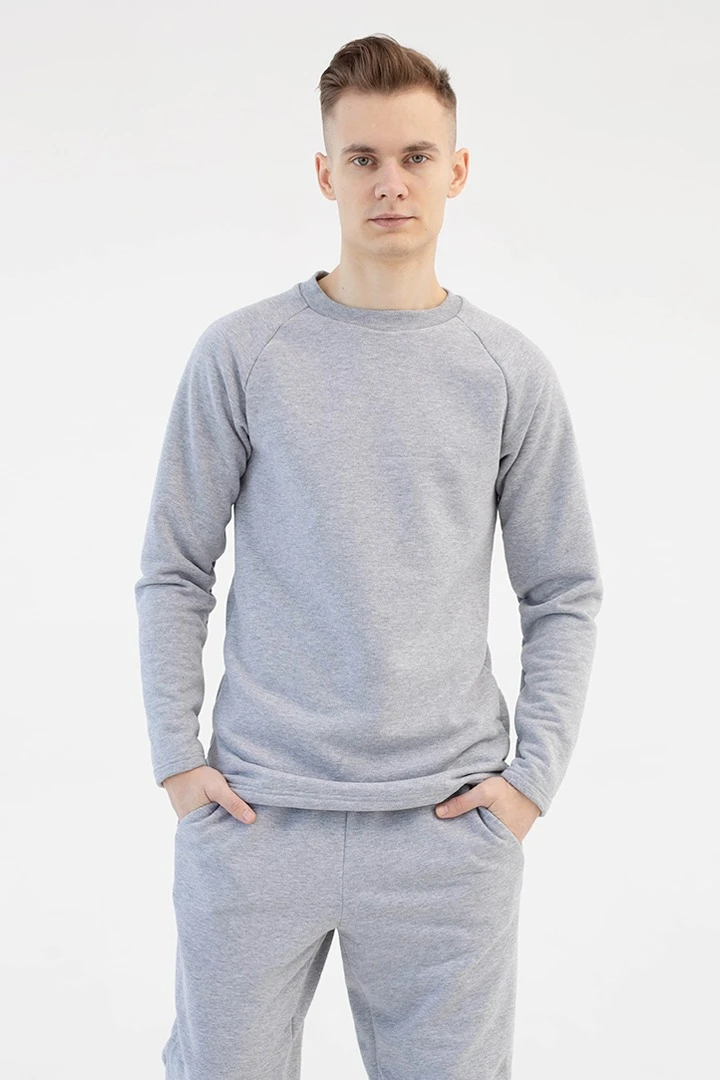 Лонгслив Мигель из футера унисекс, однотонный меланж#3 Лонгслив Мигель из футера унисекс, однотонный меланж#3