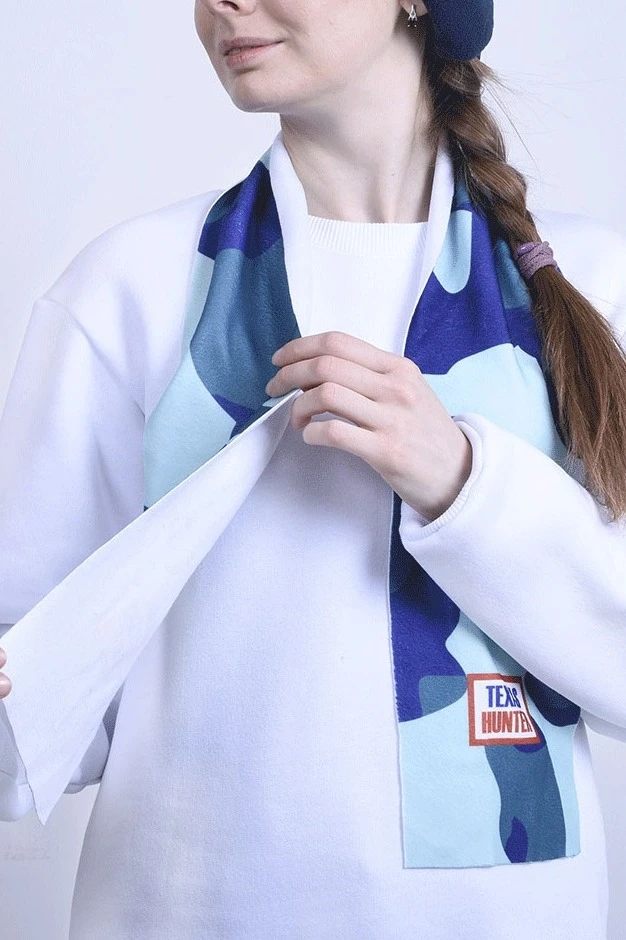 Шарф однослойный утепленный 15х120 см, с полной запечаткой#6