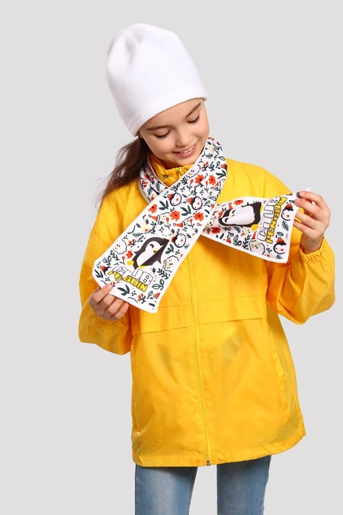 Шарф однослойный утепленный 15х100 см, с полной запечаткой "Club Penguin"#8