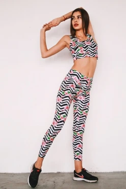 Купить комплект женский с принтом "Flamingo flower"