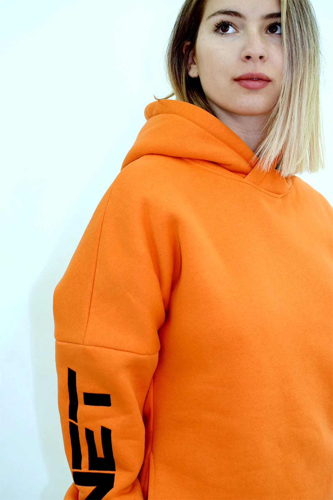 Худи Кинг из футера унисекс, однотонная оранжевая "Planet"#1