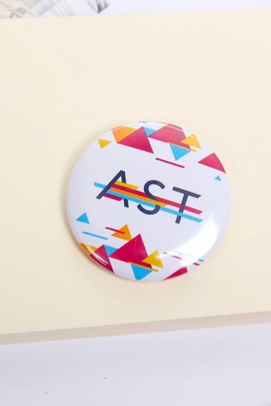 Значок закатный диаметр 37 мм, с печатью "Ast"#1