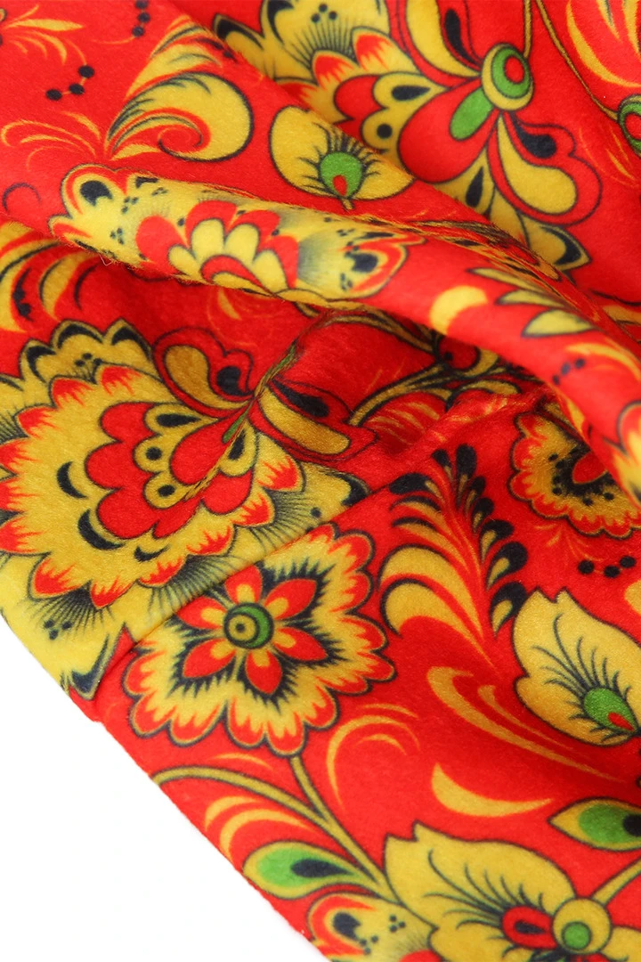 Шапка Лофт флисовая двухслойная взрослая, с полной запечаткой "MATRESHKA"#3