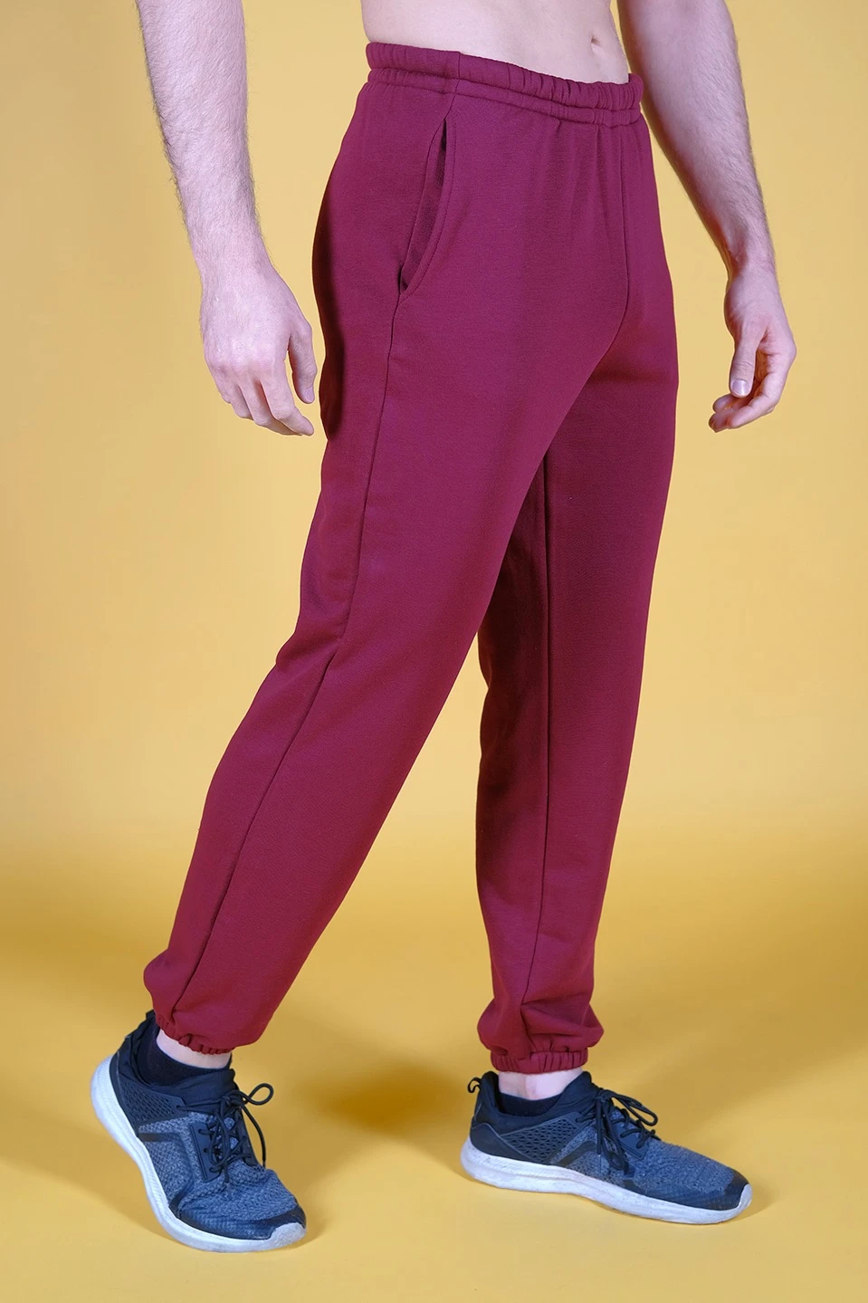 Купить брюки Хит из футера мужские темно-красные Купить брюки Хит из футера мужские темно-красные