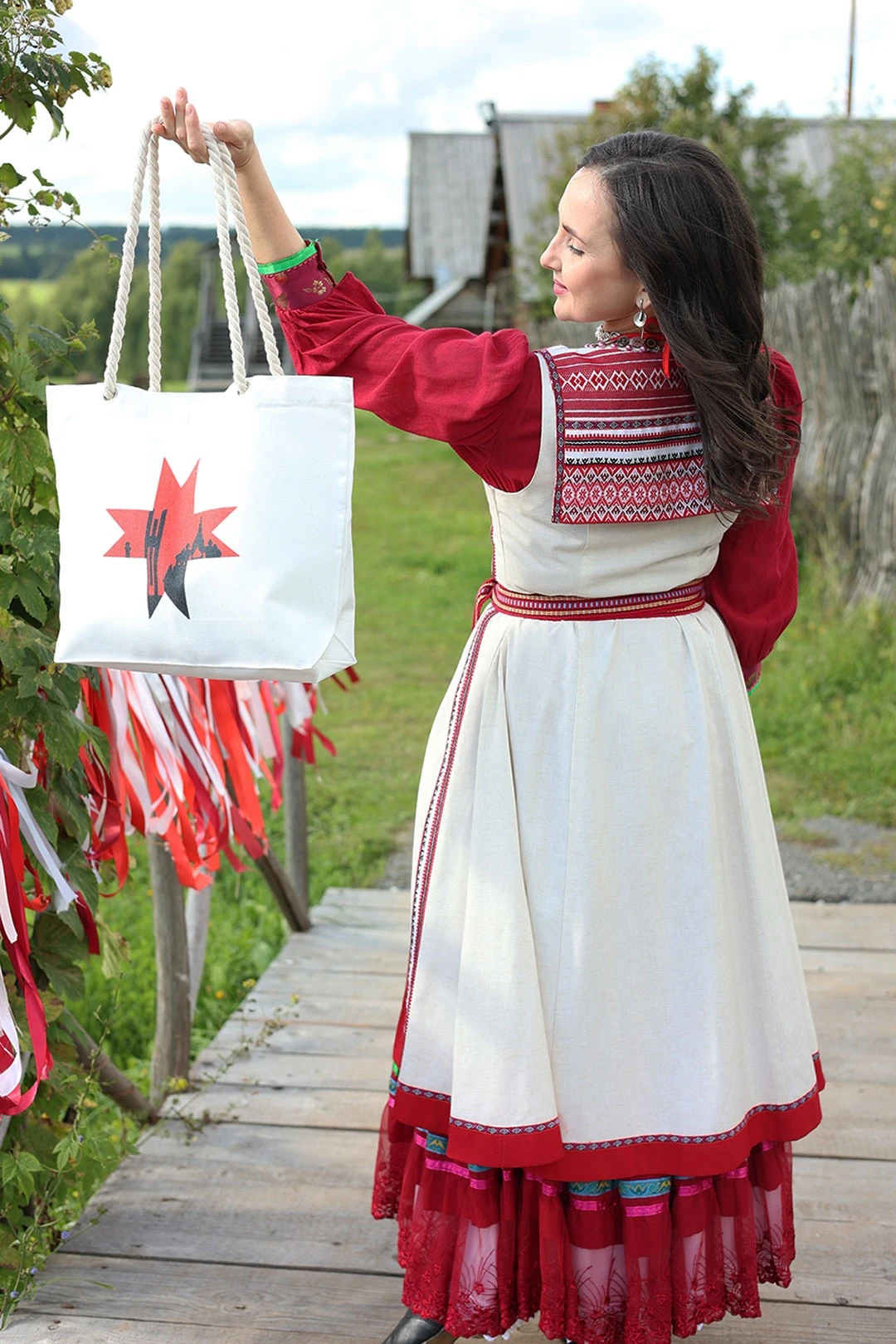 Купить сумку Бора из канваса 45х35х12 см, с принтом на одной стороне "From Izhevsk"