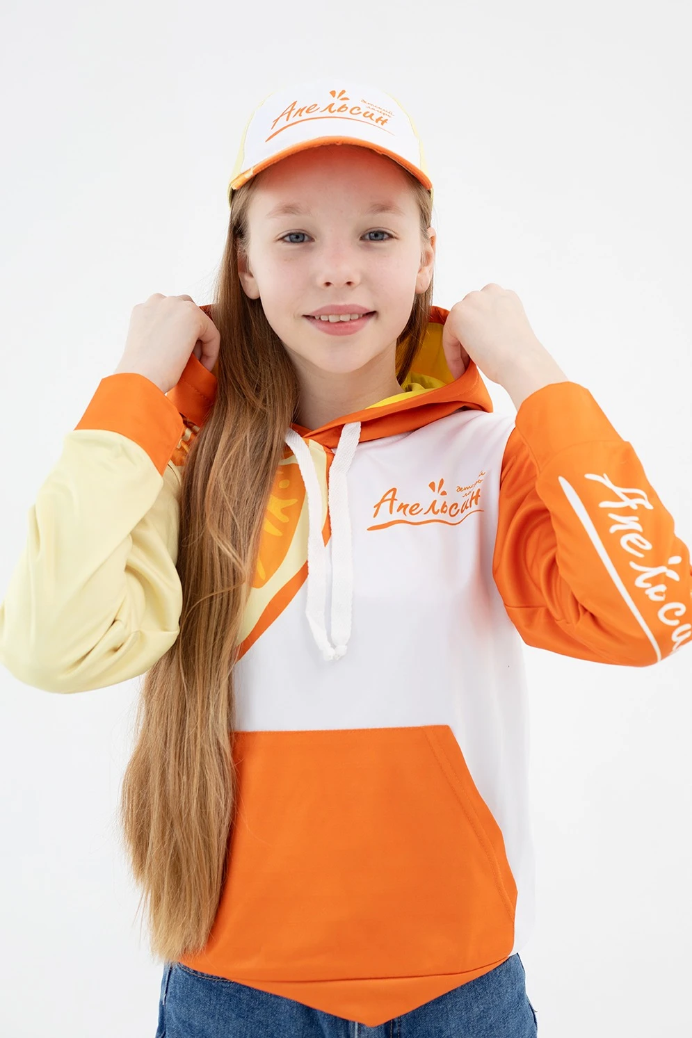 Худи Томми детский из адидаса с полной запечаткой "Orange"#3 Худи Томми детский из адидаса с полной запечаткой "Orange"#3