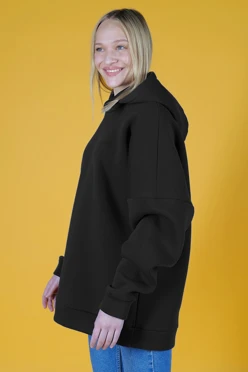 Купить худи Фрэнк из футера унисекс, однотонную черную